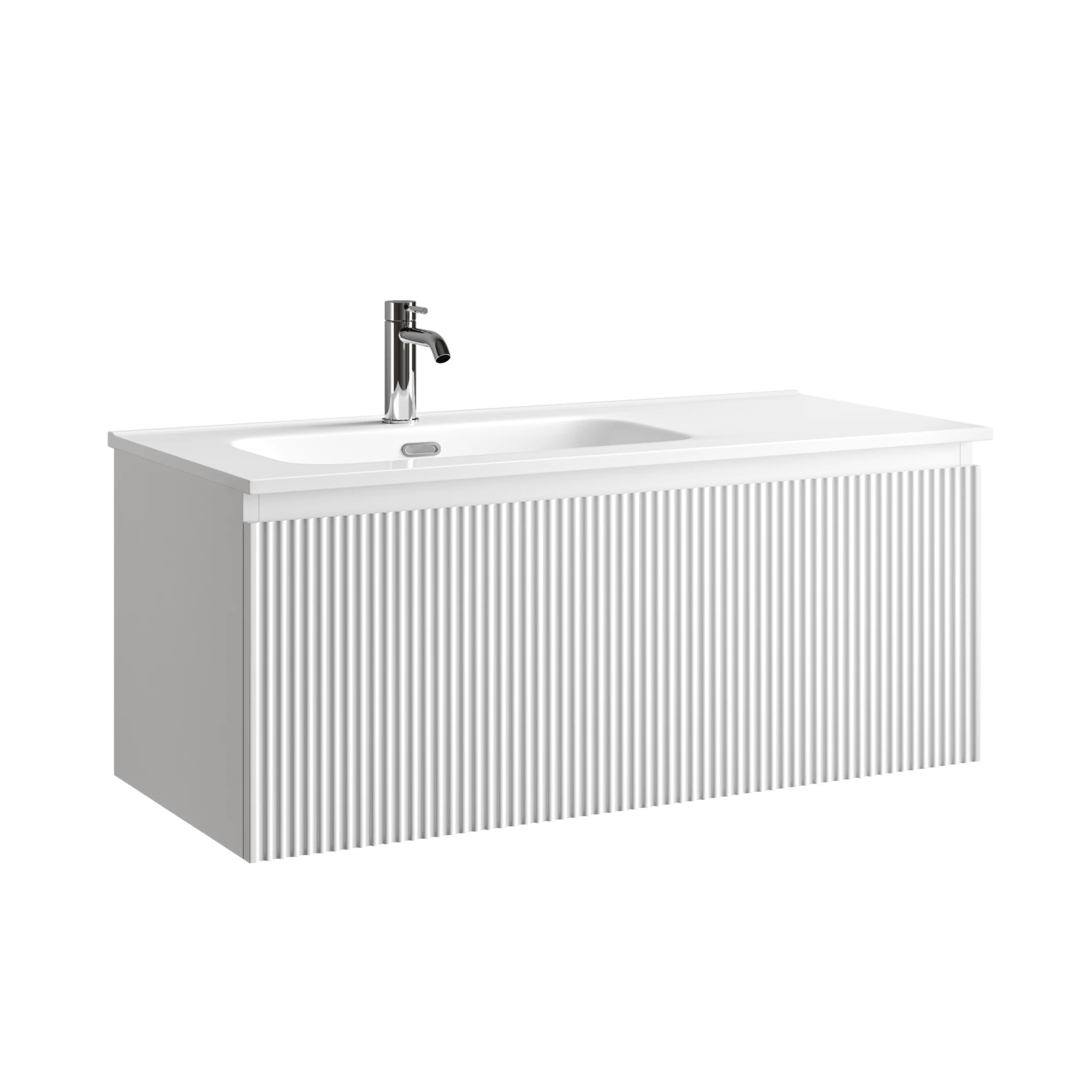Тумба под раковину Sancos Сноб Р 1.0 / Snob R 1.0 99,5x44,5x40,6 подвесная, один ящик, левая, белый матовый / bianco — МЕБ009368 — фото 1