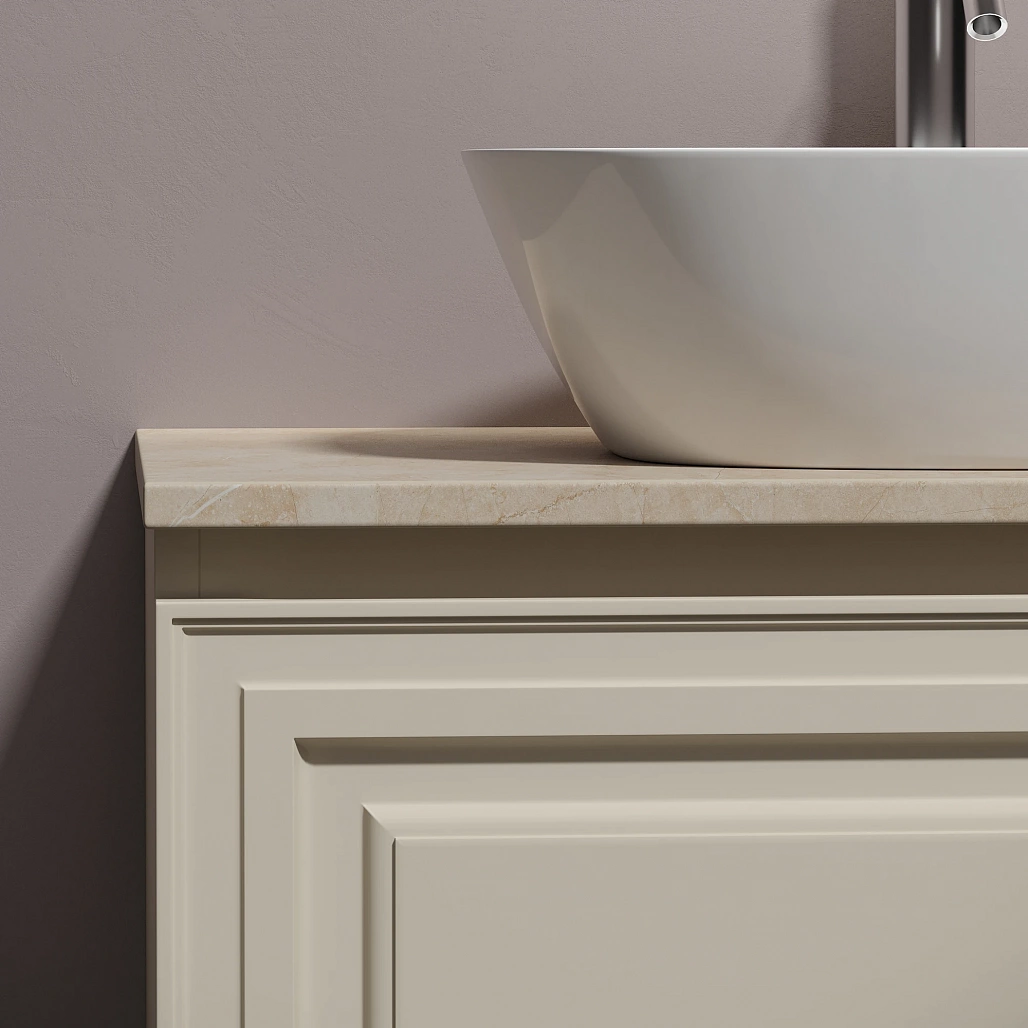 Тумба под столешницу Sancos Самая / Very 79x44,5x40,6 подвесная, бежевый матовый / beige soft, столешница с отверстием под смеситель, креман / kreman — МЕБ009970 — фото 11
