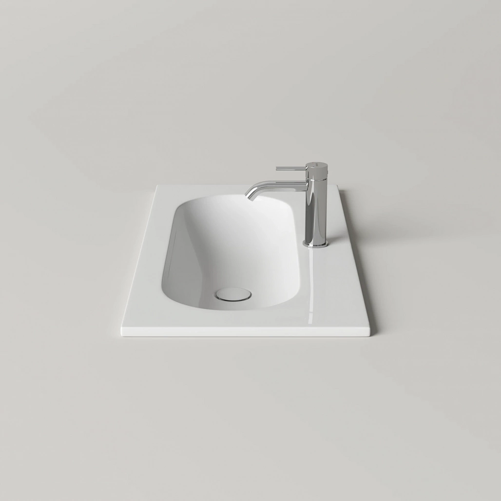 Раковина накладная Ceramicanova Калиста / Calista 81x39,5x12 без перелива, с отверстием под смеситель, прямоугольная, белый — РАК010014 — фото 3