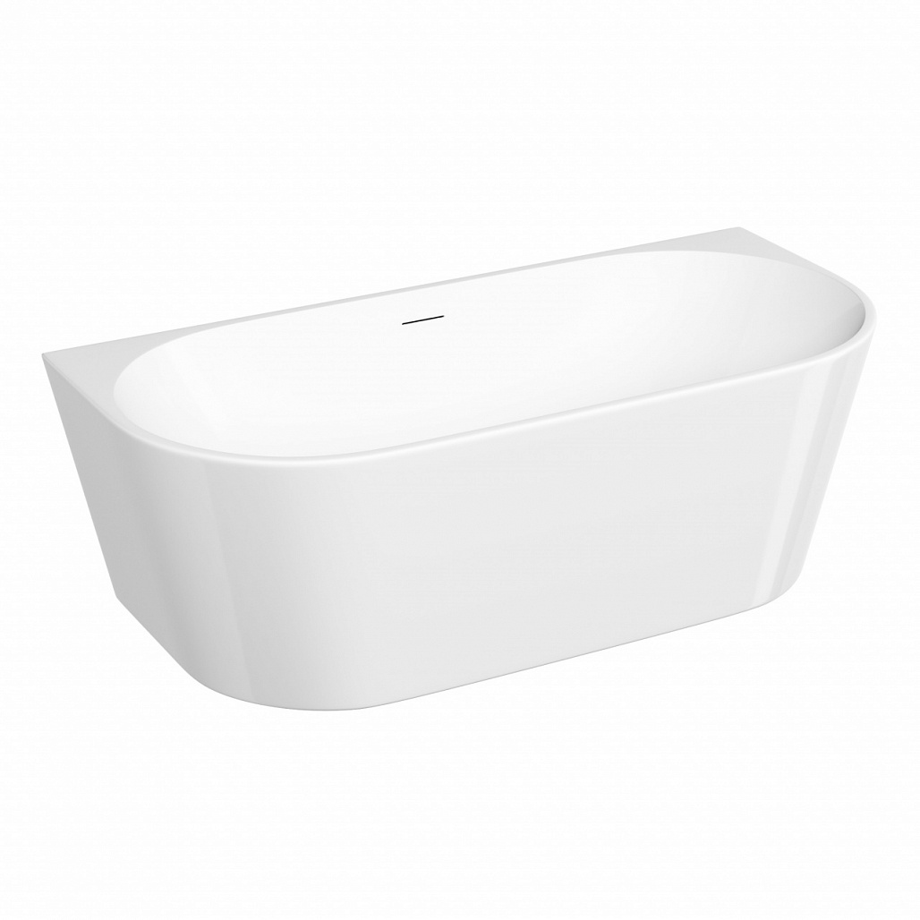 Ванна акриловая пристенная Sancos Лава / Lava 170x80x58 овальная, с каркасом, со сливом-переливом, донным клапаном с системой "Клик - Клак", белый — ВАН010308 — фото 1
