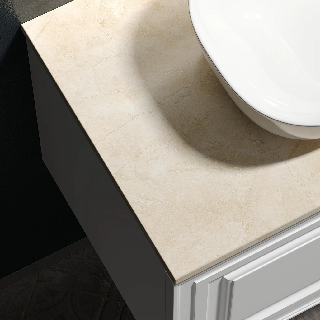 Тумба под столешницу Sancos Самая / Very 79x44,5x40,6 подвесная, белый матовый / bianco, столешница с отверстием под смеситель, креман / kreman — МЕБ009976 — фото 9