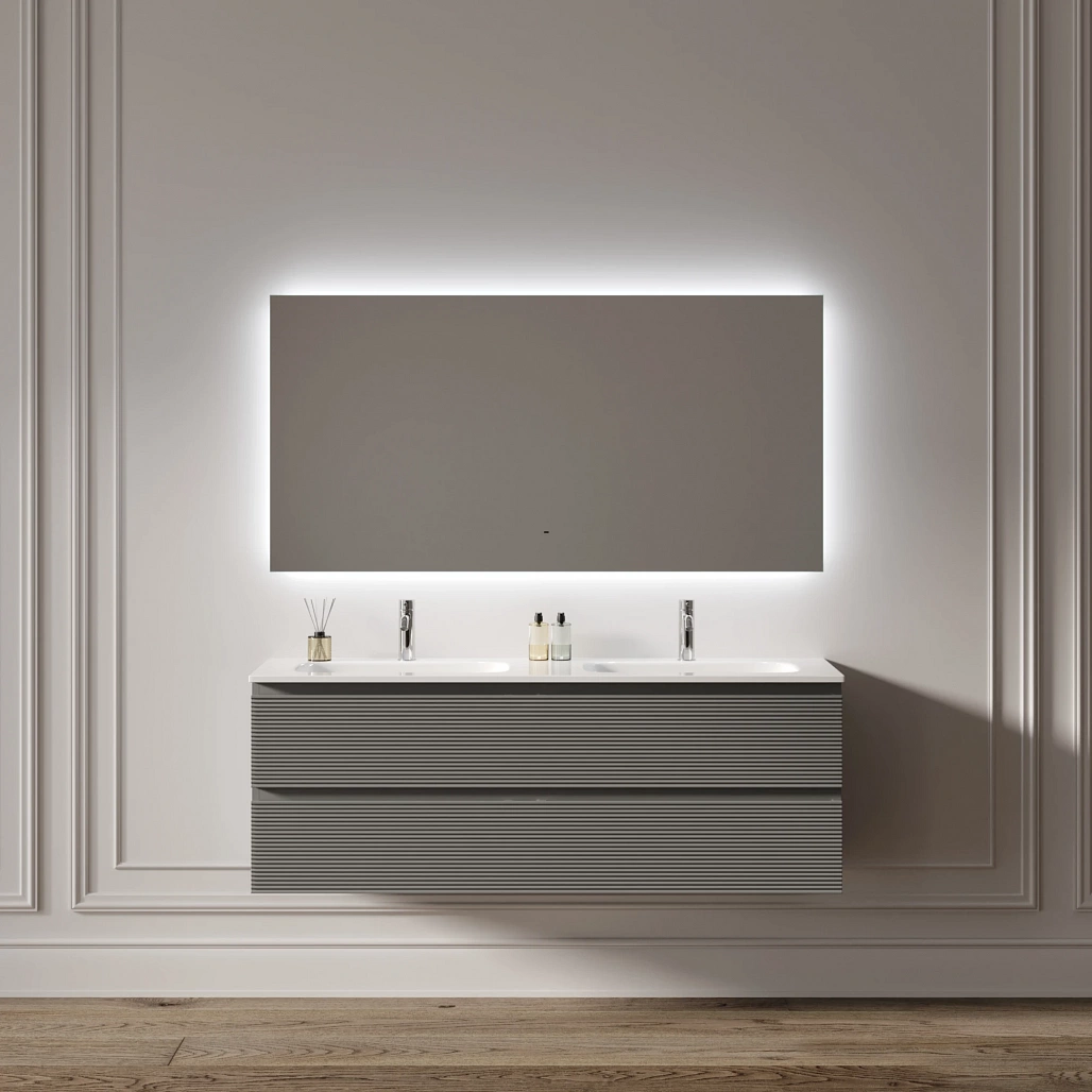 Зеркало Sancos Поле 2.0 / Square 2.0 140x80 светодиодная подсветка 2700K/4000K/5000K, антизапотевание, управление взмахом руки, диммируемая регулировка подсветки — ЗЕР010398 — фото 6