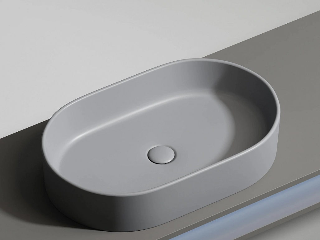 Раковина накладная Ceramicanova Элемент / Element 60,8x38,5x12,2 без перелива, овальная, антрацит матовый — РАК010107 — фото 2