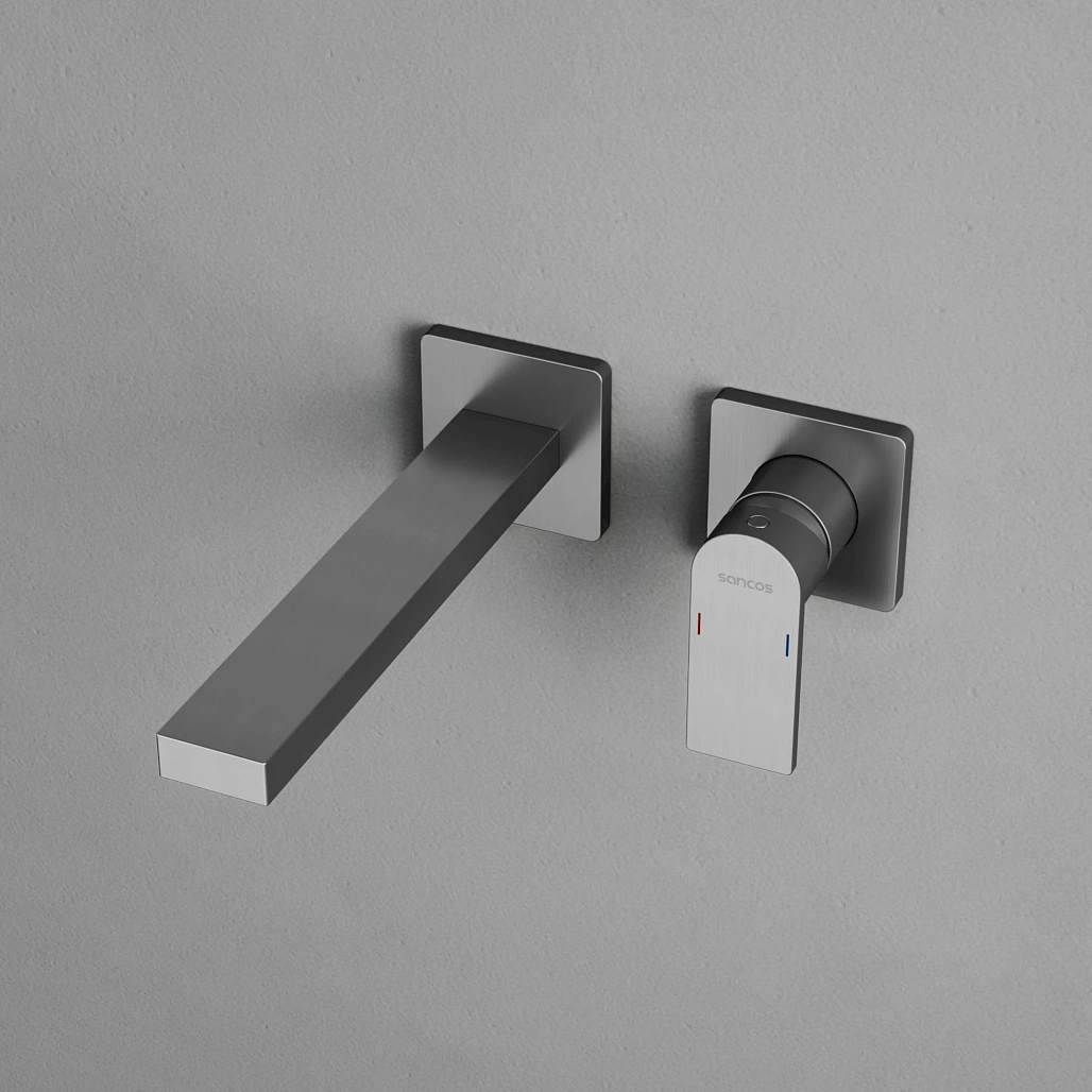 Смеситель для раковины Sancos Студия / Studio встраиваемый, с внутренней частью, вакуумное напыление (PVD-покрытие), вороненая сталь — СМЕ010199 — фото 5