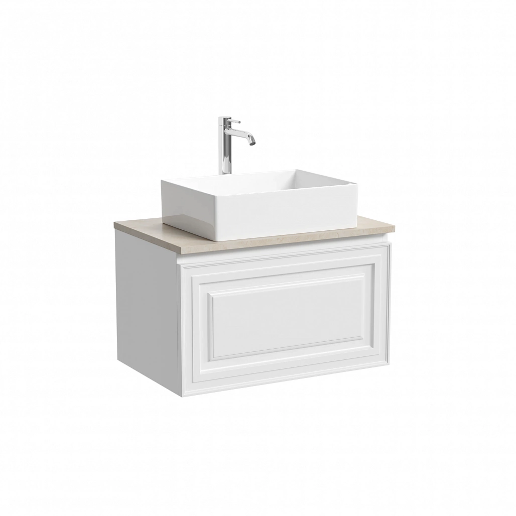 Тумба под столешницу Sancos Самая / Very 69x44,5x40,6 подвесная, белый матовый / bianco, столешница с отверстием под смеситель, креман / kreman — МЕБ009662 — фото 1