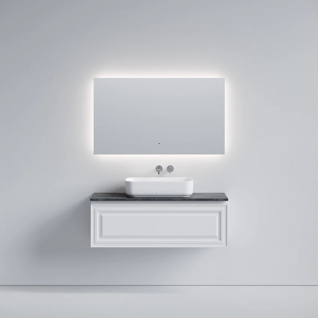 Тумба под столешницу Sancos Самая / Very 119,5x44,5x40,6 подвесная, белый матовый / bianco, столешница без отверстия под смеситель, черное небо / black sky — МЕБ009649 — фото 2