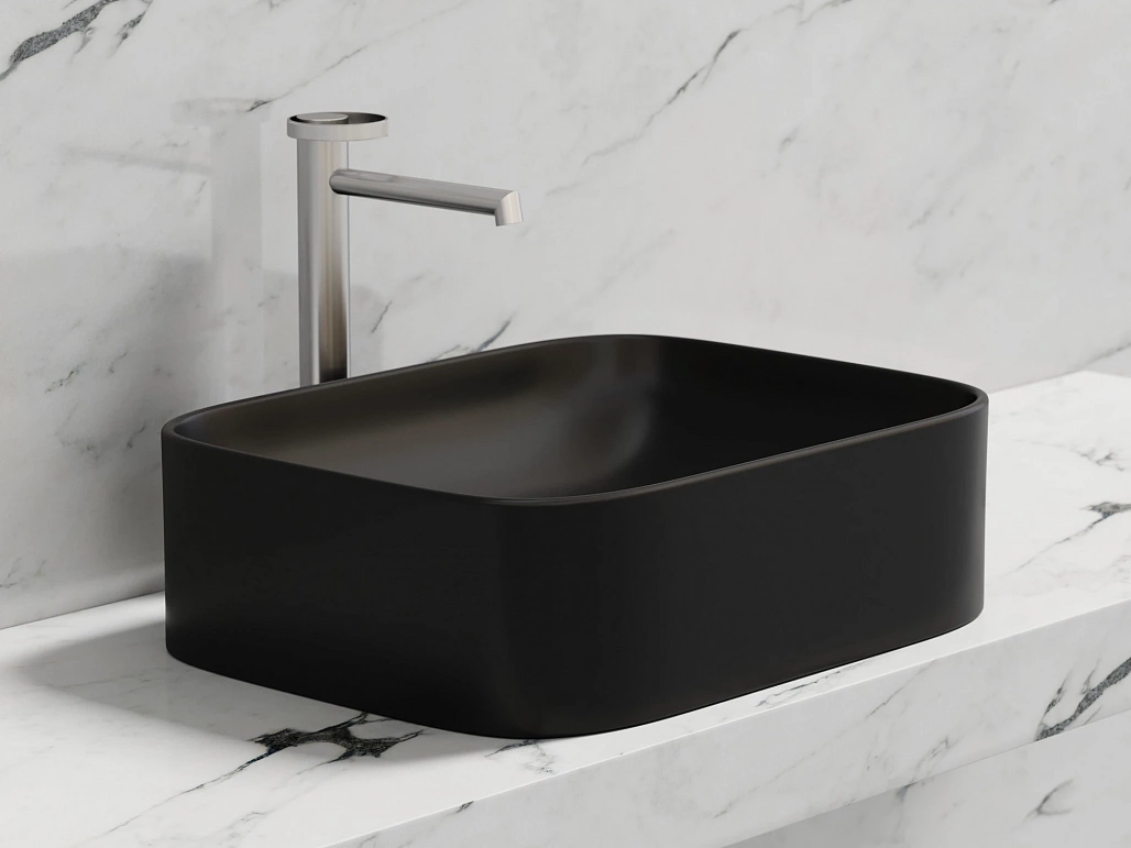Раковина накладная Ceramicanova Элемент / Element 50,5x38x15 без перелива, прямоугольная, черный матовый — РАК010119 — фото 6