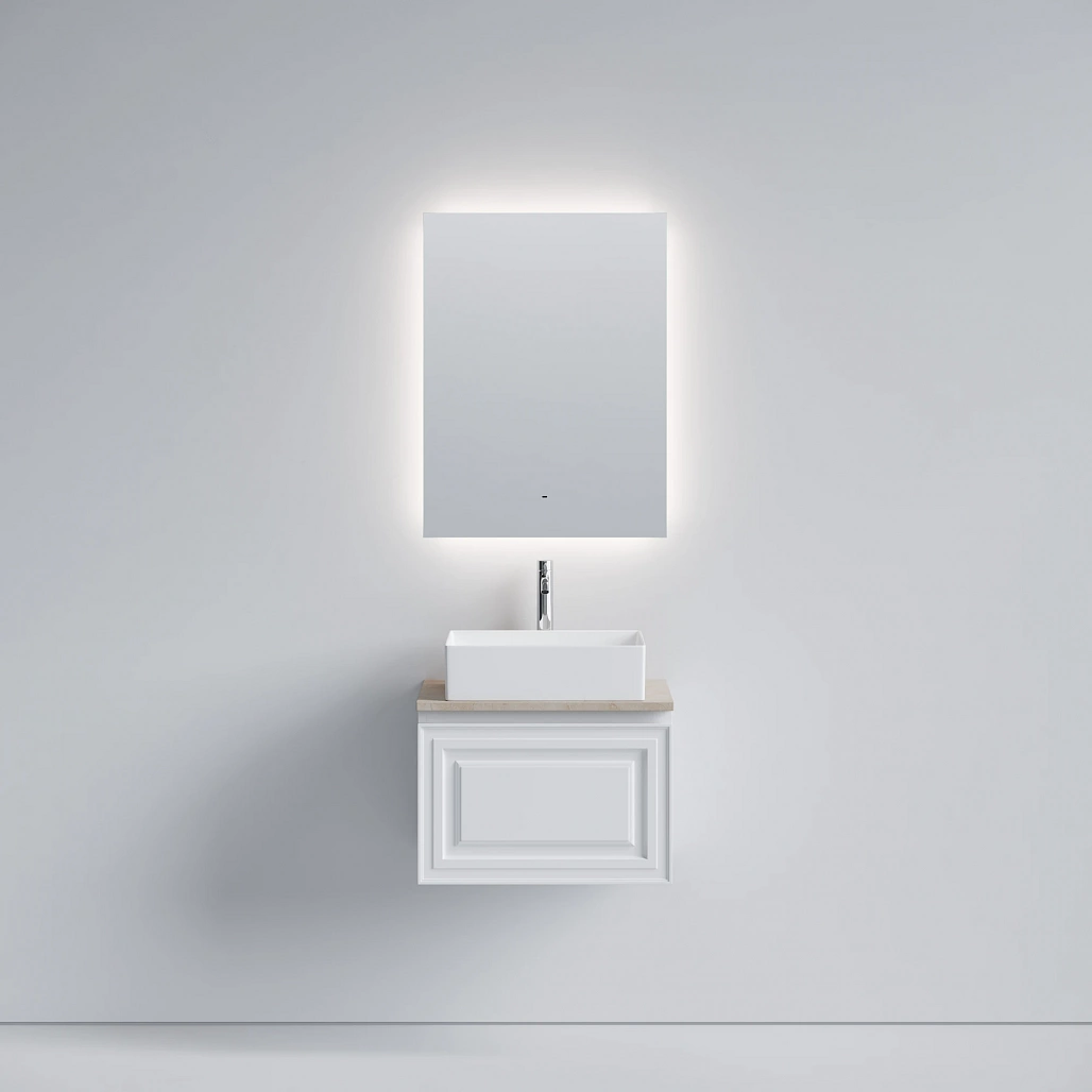 Тумба под столешницу Sancos Самая / Very 59x44,5x40,6 подвесная, белый матовый / bianco, столешница с отверстием под смеситель, креман / kreman — МЕБ009654 — фото 2