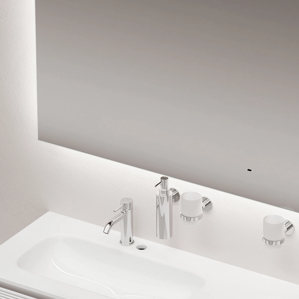 Зеркало Sancos Поле / Square 160x80 светодиодная подсветка 6000K, управление взмахом руки, диммируемая регулировка подсветки — ЗЕР010381 — фото 4