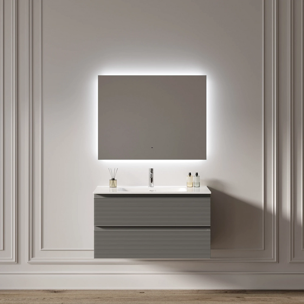 Зеркало Sancos Поле 2.0 / Square 2.0 90x70 светодиодная подсветка 2700K/4000K/5000K, антизапотевание, управление взмахом руки, диммируемая регулировка подсветки — ЗЕР010409 — фото 6