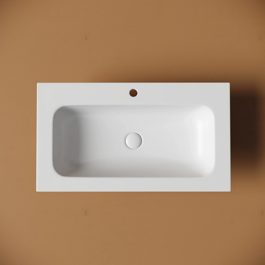 Раковина мебельная Ceramicanova Грация / Grace 81x45,7x13,7 без перелива, с отверстием под смеситель, прямоугольная, белый матовый — РАК010010 — фото 3