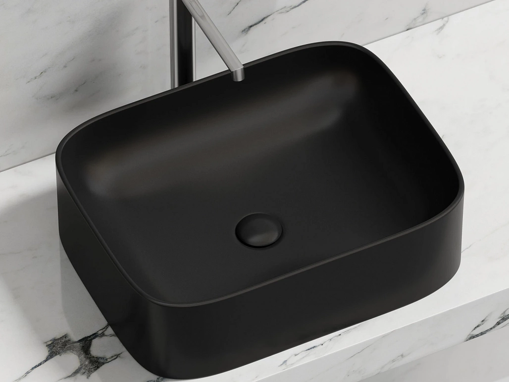 Раковина накладная Ceramicanova Элемент / Element 50,5x38x15 без перелива, прямоугольная, черный матовый — РАК010119 — фото 8