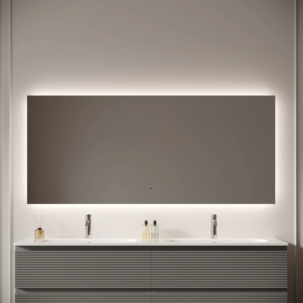 Зеркало Sancos Поле 2.0 / Square 2.0 160x80 светодиодная подсветка 2700K/4000K/5000K, антизапотевание, управление взмахом руки, диммируемая регулировка подсветки — ЗЕР010399 — фото 4