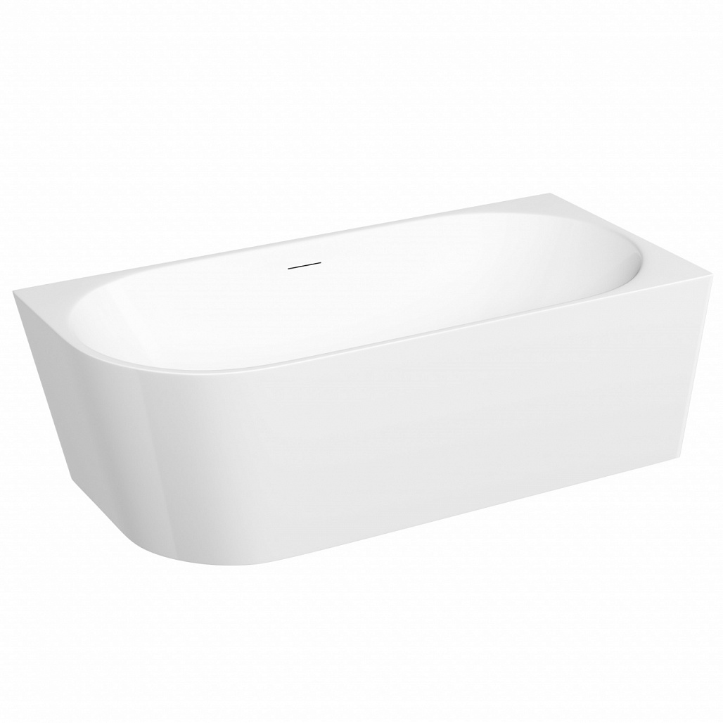 Ванна акриловая угловая Sancos Грань Р / Edge R FB23R 170x80x58 овальная, правая, с каркасом, со сливом-переливом, донным клапаном с системой "Клик - Клак", белый