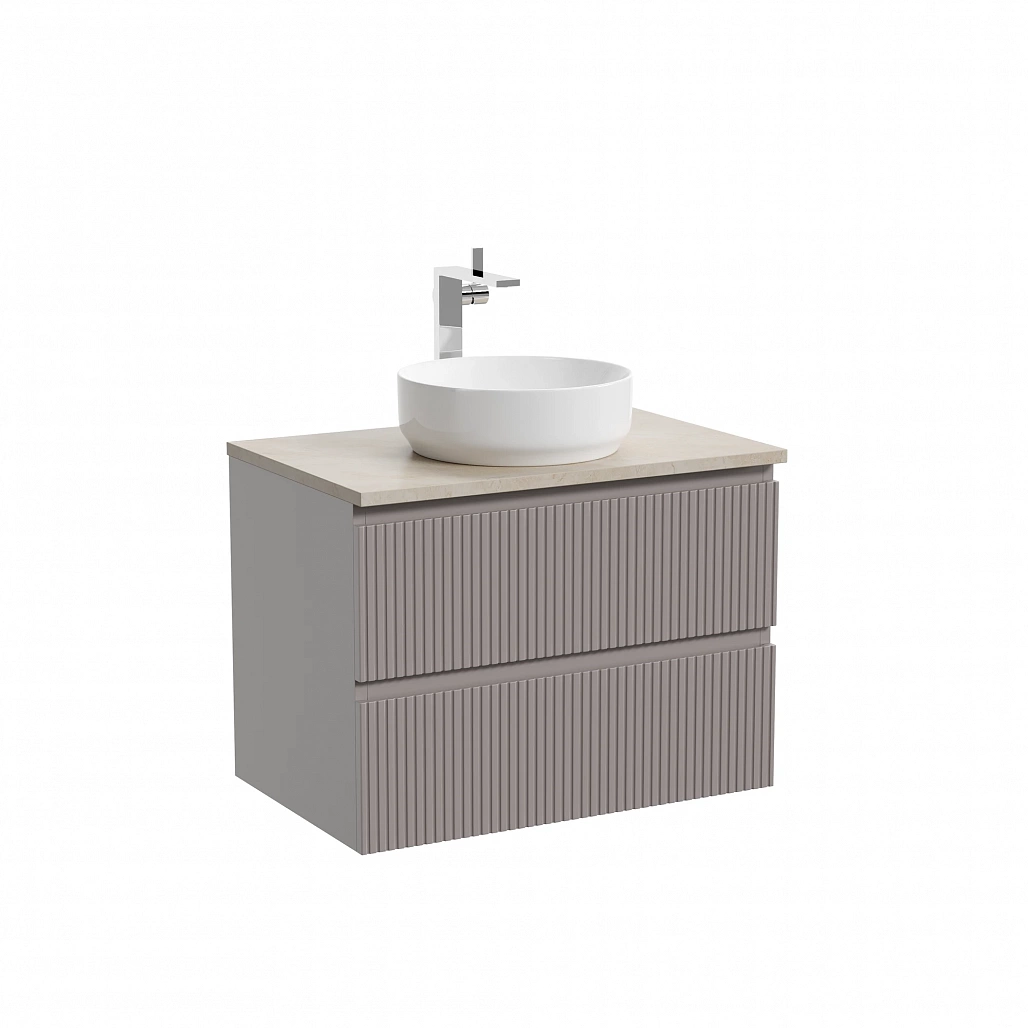 Тумба под столешницу Sancos Сноб T / Snob T 69x44,5x50 подвесная, пыльная роза / doha soft, столешница с отверстием под смеситель, креман / kreman — МЕБ009942 — фото 1