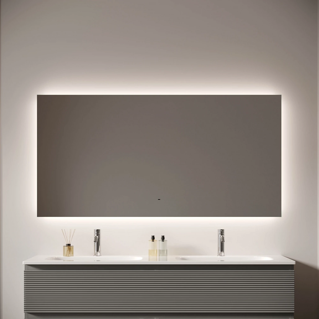 Зеркало Sancos Поле 2.0 / Square 2.0 140x80 светодиодная подсветка 2700K/4000K/5000K, антизапотевание, управление взмахом руки, диммируемая регулировка подсветки — ЗЕР010398 — фото 4