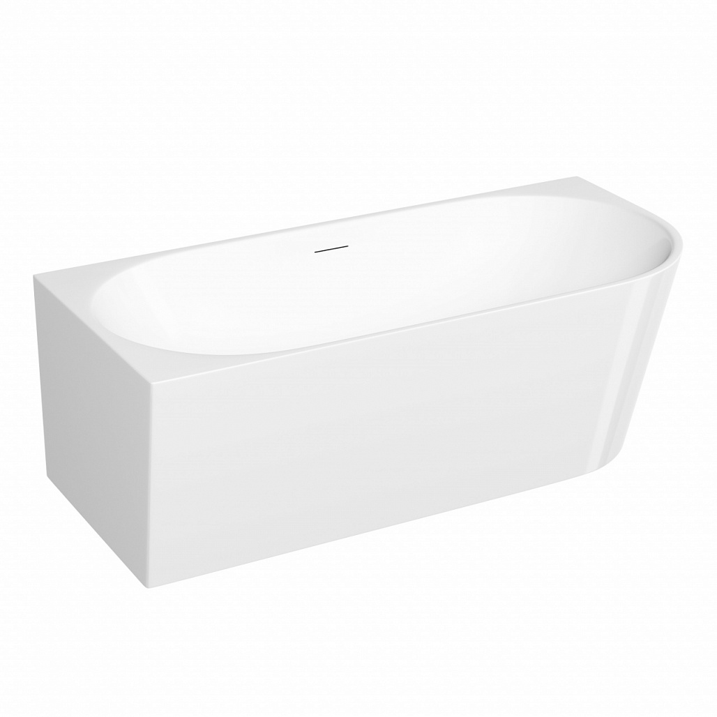 Ванна акриловая угловая Sancos Грань Л / Edge L FB23L 170x80x58 овальная, левая, с каркасом, со сливом-переливом, донным клапаном с системой "Клик - Клак", белый