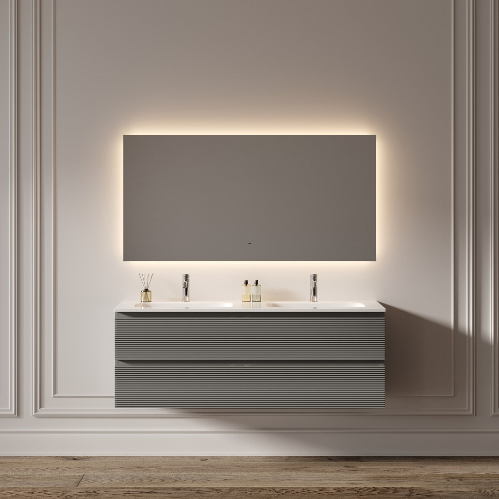 Зеркало Sancos Поле 2.0 / Square 2.0 140x80 светодиодная подсветка 2700K/4000K/5000K, управление взмахом руки, диммируемая регулировка подсветки — ЗЕР010416 — фото 8