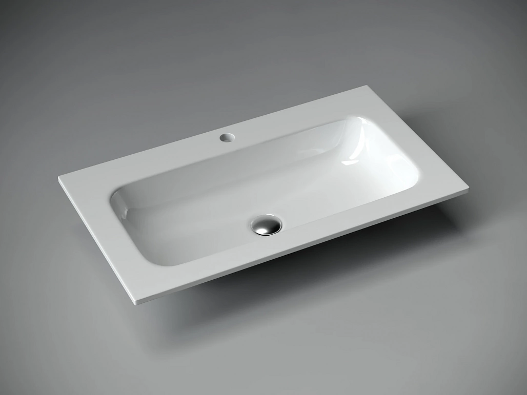 Раковина мебельная Ceramicanova Грация / Grace 81x45,7x13,7 без перелива, с отверстием под смеситель, прямоугольная, белый матовый — РАК010010 — фото 6