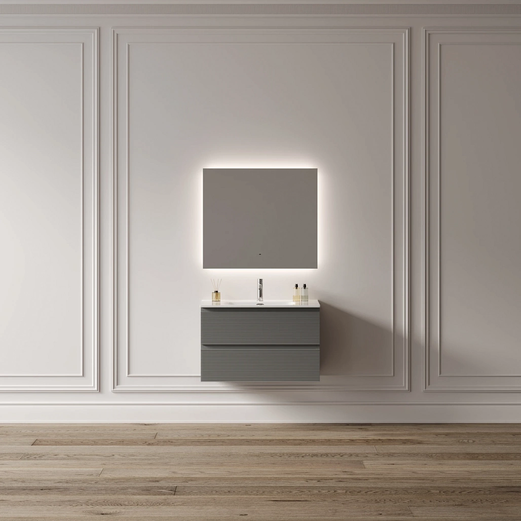 Зеркало Sancos Поле 2.0 / Square 2.0 80x70 светодиодная подсветка 2700K/4000K/5000K, антизапотевание, управление взмахом руки, диммируемая регулировка подсветки — ЗЕР010408 — фото 9