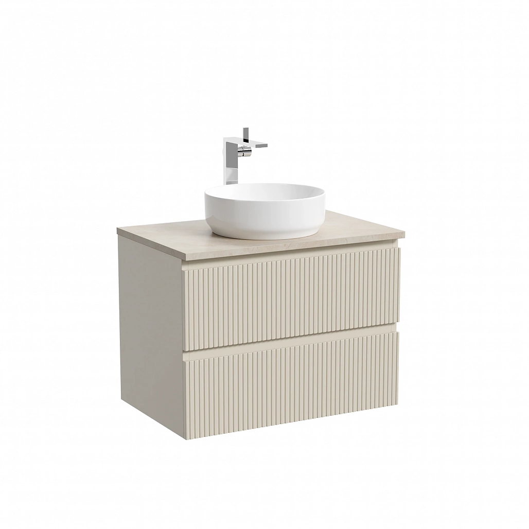 Тумба под столешницу Sancos Сноб T / Snob T 69x44,5x50 подвесная, бежевый матовый / beige soft, столешница с отверстием под смеситель, креман / kreman — МЕБ009919 — фото 1