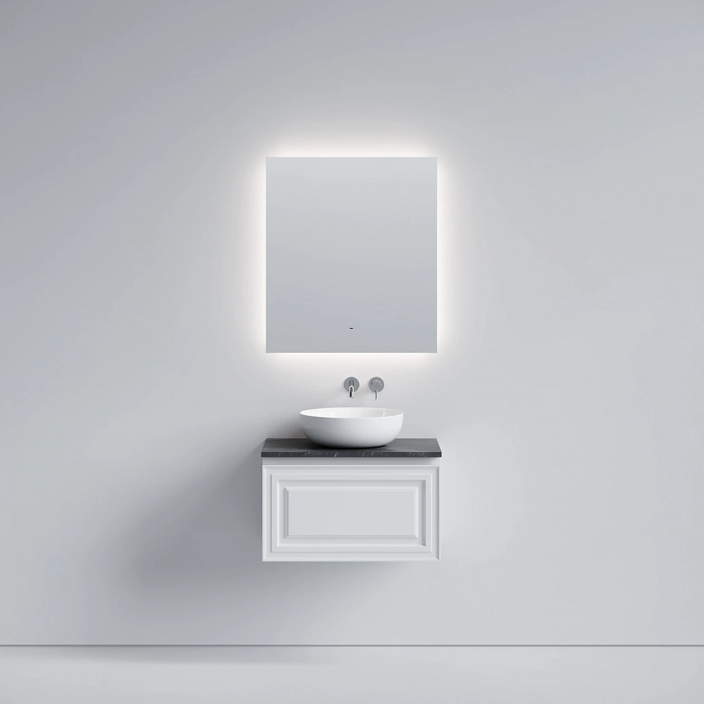 Тумба под столешницу Sancos Самая / Very 69x44,5x40,6 подвесная, белый матовый / bianco, столешница без отверстия под смеситель, черное небо / black sky — МЕБ009661 — фото 2