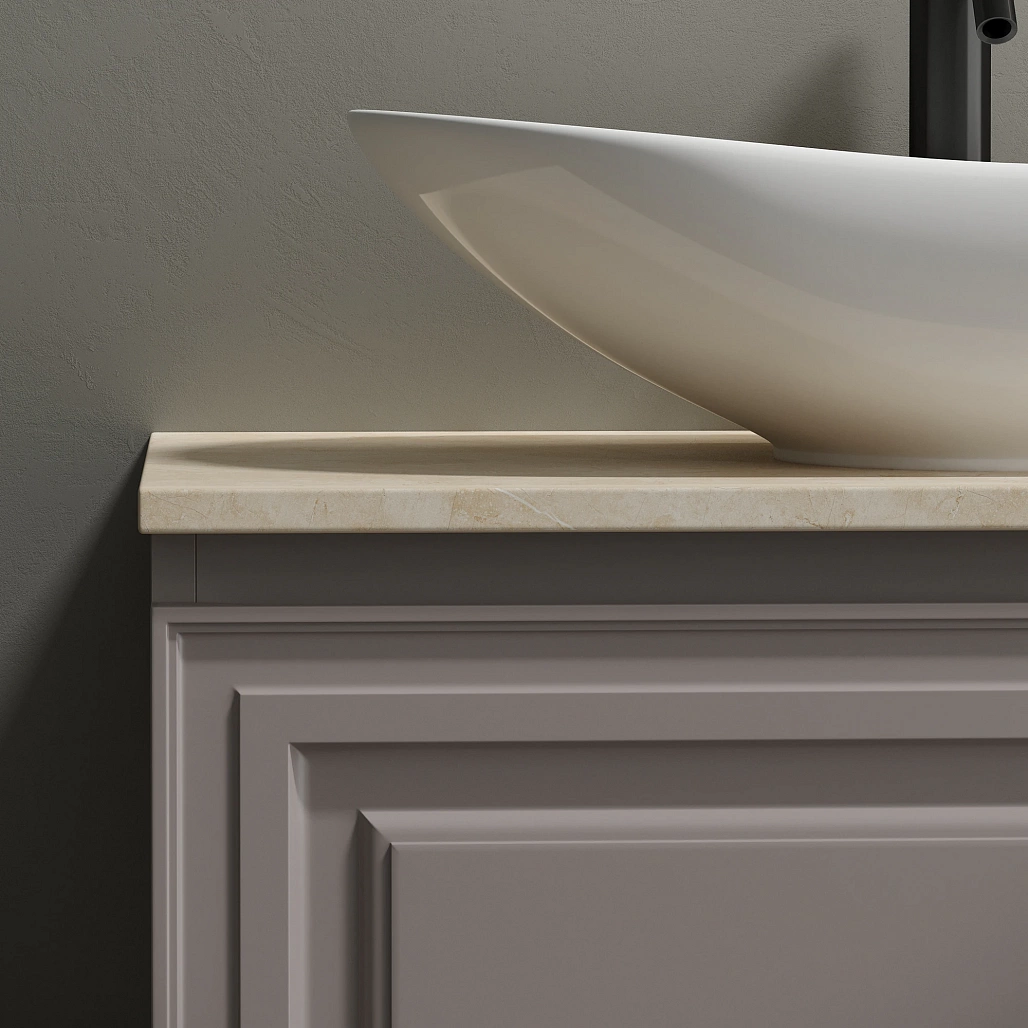 Тумба под столешницу Sancos Самая / Very 79x44,5x40,6 подвесная, пыльная роза / doha soft, столешница с отверстием под смеситель, креман / kreman — МЕБ009643 — фото 10