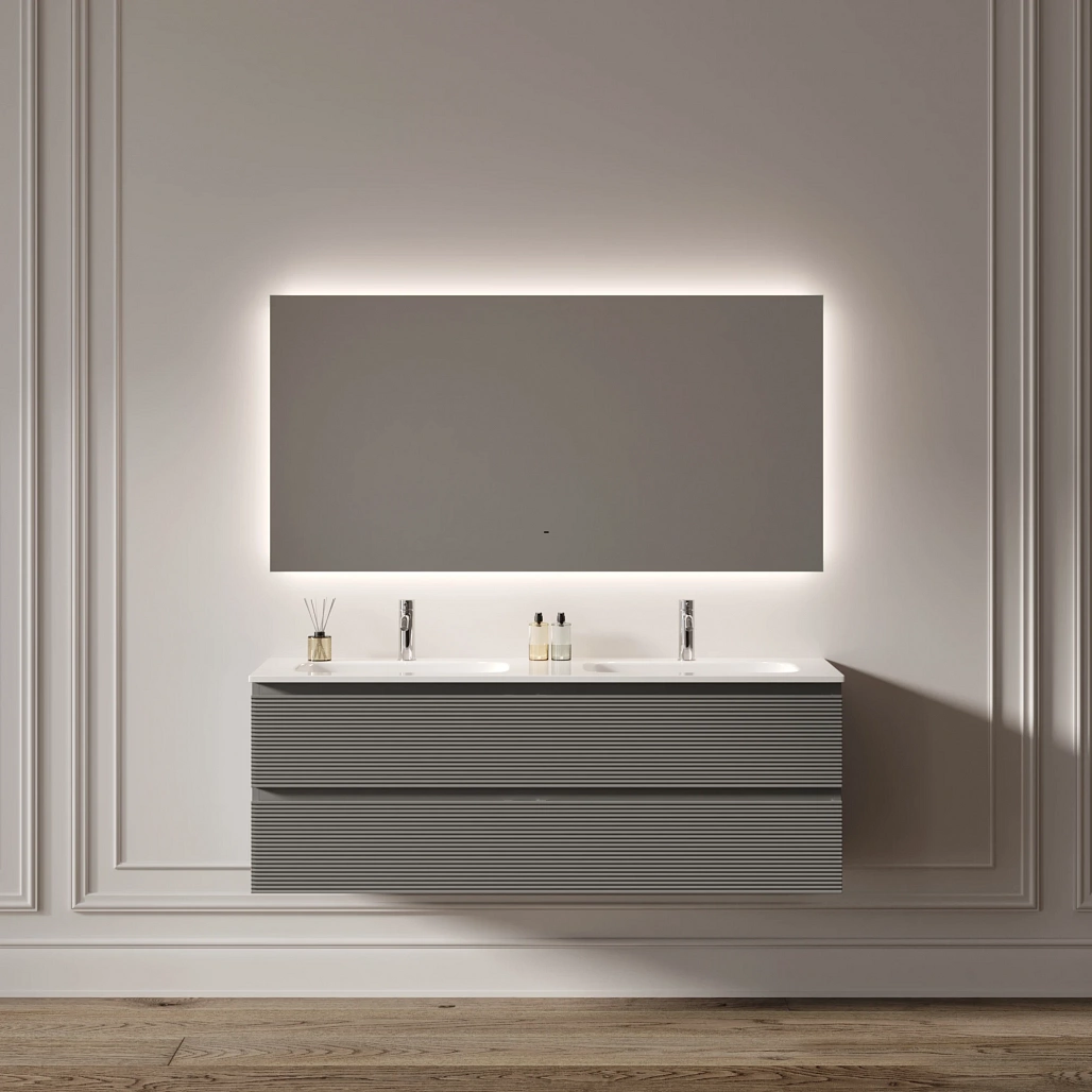 Зеркало Sancos Поле 2.0 / Square 2.0 140x80 светодиодная подсветка 2700K/4000K/5000K, антизапотевание, управление взмахом руки, диммируемая регулировка подсветки — ЗЕР010398 — фото 7