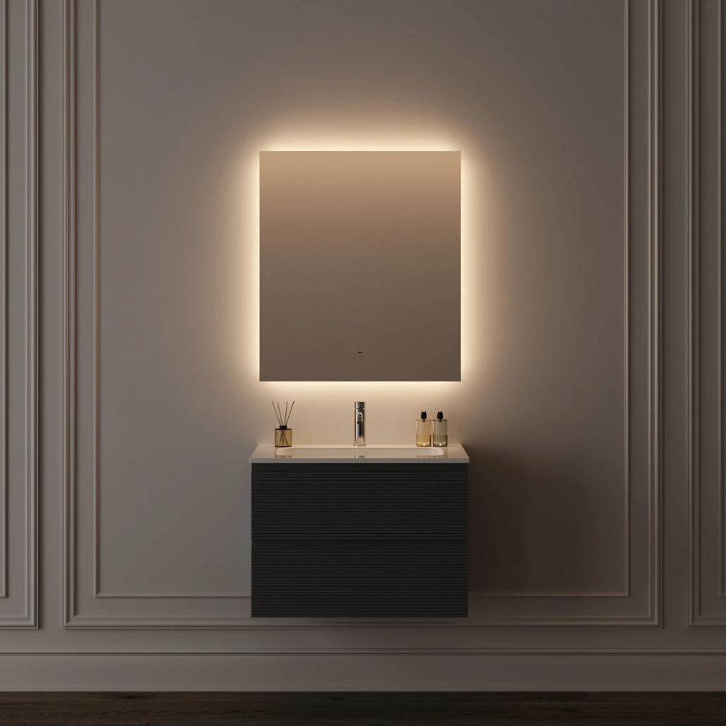 Зеркало Sancos Поле 2.0 / Square 2.0 70x80 светодиодная подсветка 2700K/4000K/5000K, антизапотевание, управление взмахом руки, диммируемая регулировка подсветки — ЗЕР010407 — фото 9