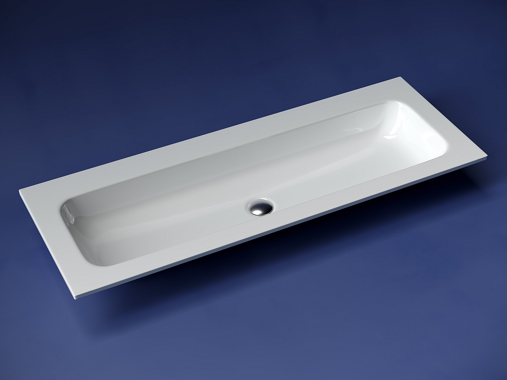 Раковина мебельная Ceramicanova Грация / Grace 121x45,7x13,7 без перелива, без отверстия под смеситель, прямоугольная, белый — РАК010050 — фото 2