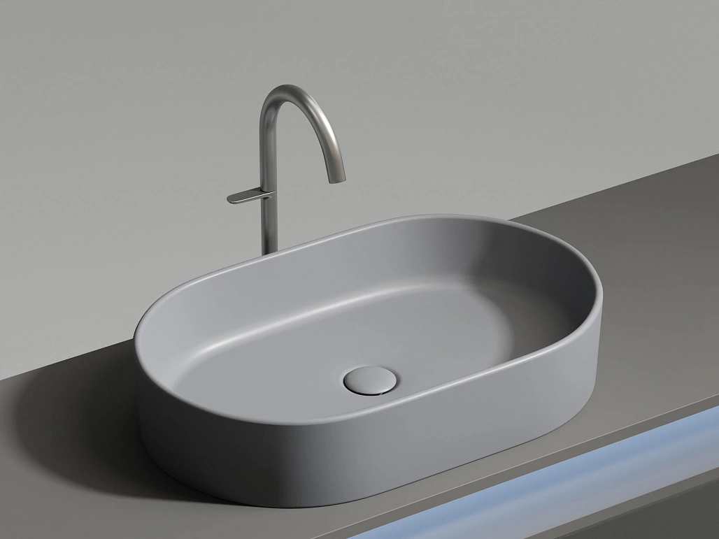 Раковина накладная Ceramicanova Элемент / Element 60,8x38,5x12,2 без перелива, овальная, антрацит матовый — РАК010107 — фото 5