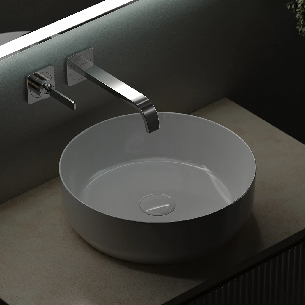 Тумба под столешницу Sancos Сноб Р / Snob R 79x44,5x50 подвесная, бежевый матовый / beige soft, столешница без отверстия под смеситель, креман / kreman — МЕБ009487 — фото 12
