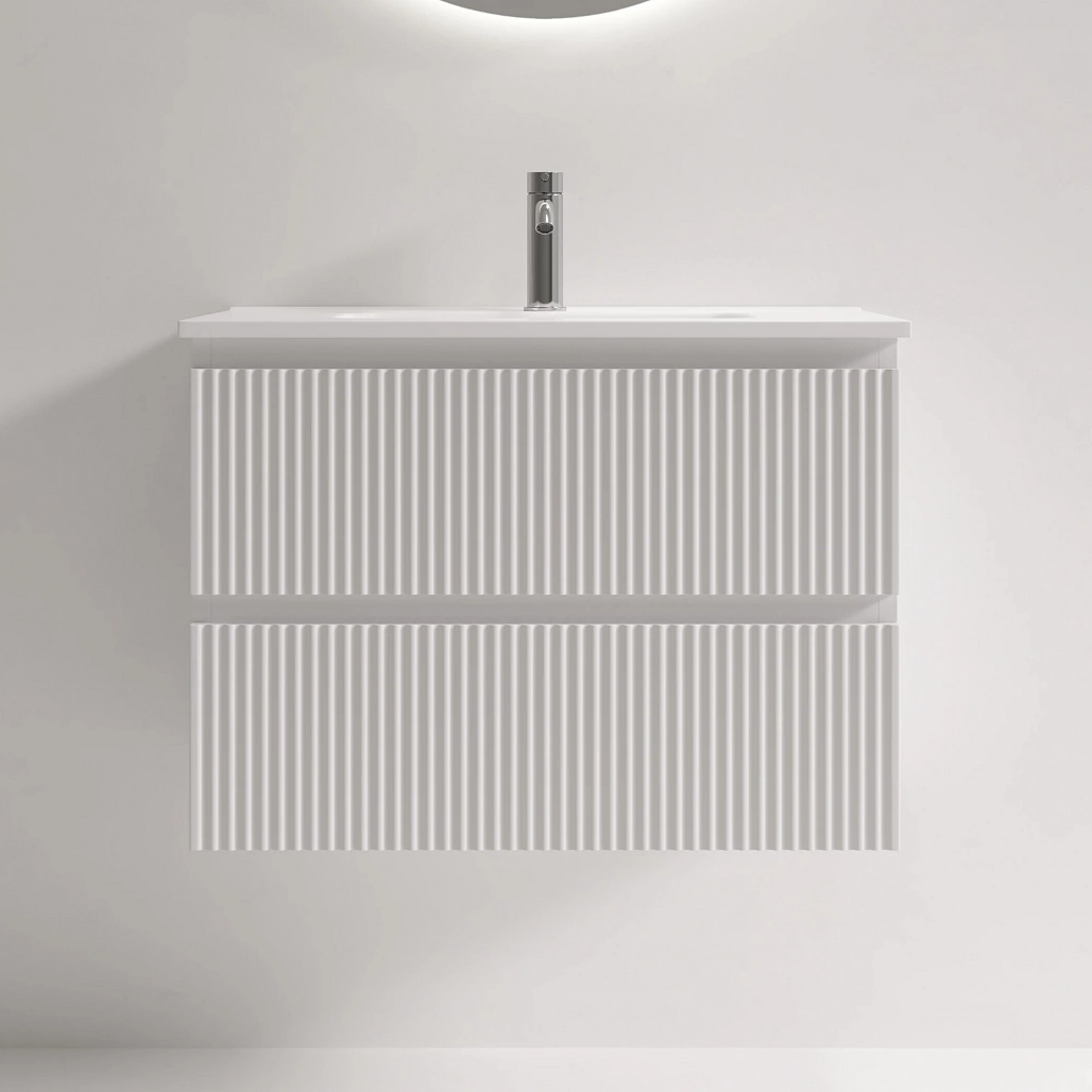 Тумба под раковину Sancos Сноб Р 390 / Snob R 390 69x39x50 подвесная, два ящика, белый матовый / bianco — МЕБ009297 — фото 4