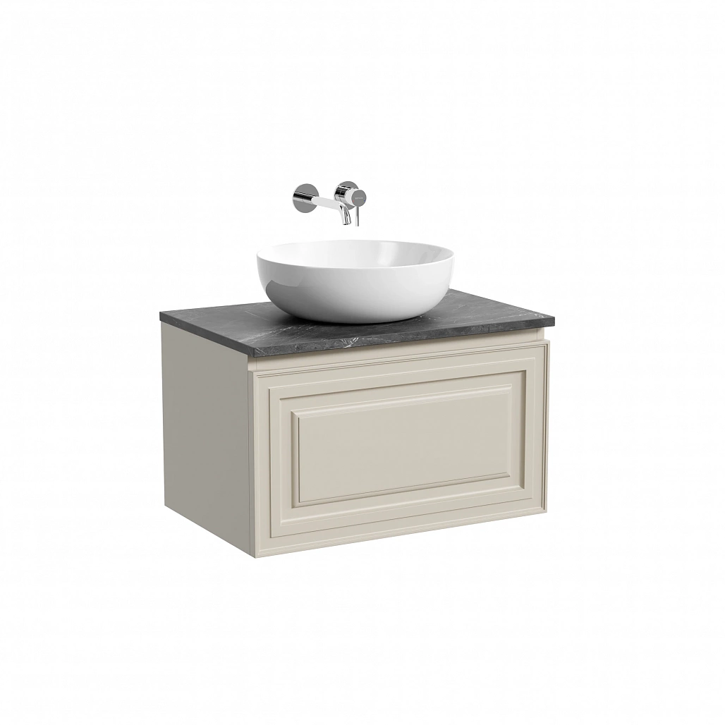 Тумба под столешницу Sancos Самая / Very 69x44,5x40,6 подвесная, бежевый матовый / beige soft, столешница без отверстия под смеситель, черное небо / black sky — МЕБ009685 — фото 1