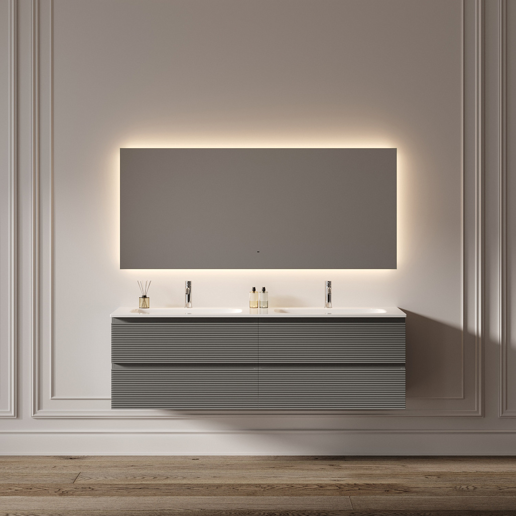 Зеркало Sancos Поле 2.0 / Square 2.0 160x80 светодиодная подсветка 2700K/4000K/5000K, управление взмахом руки, диммируемая регулировка подсветки — ЗЕР010417 — фото 8