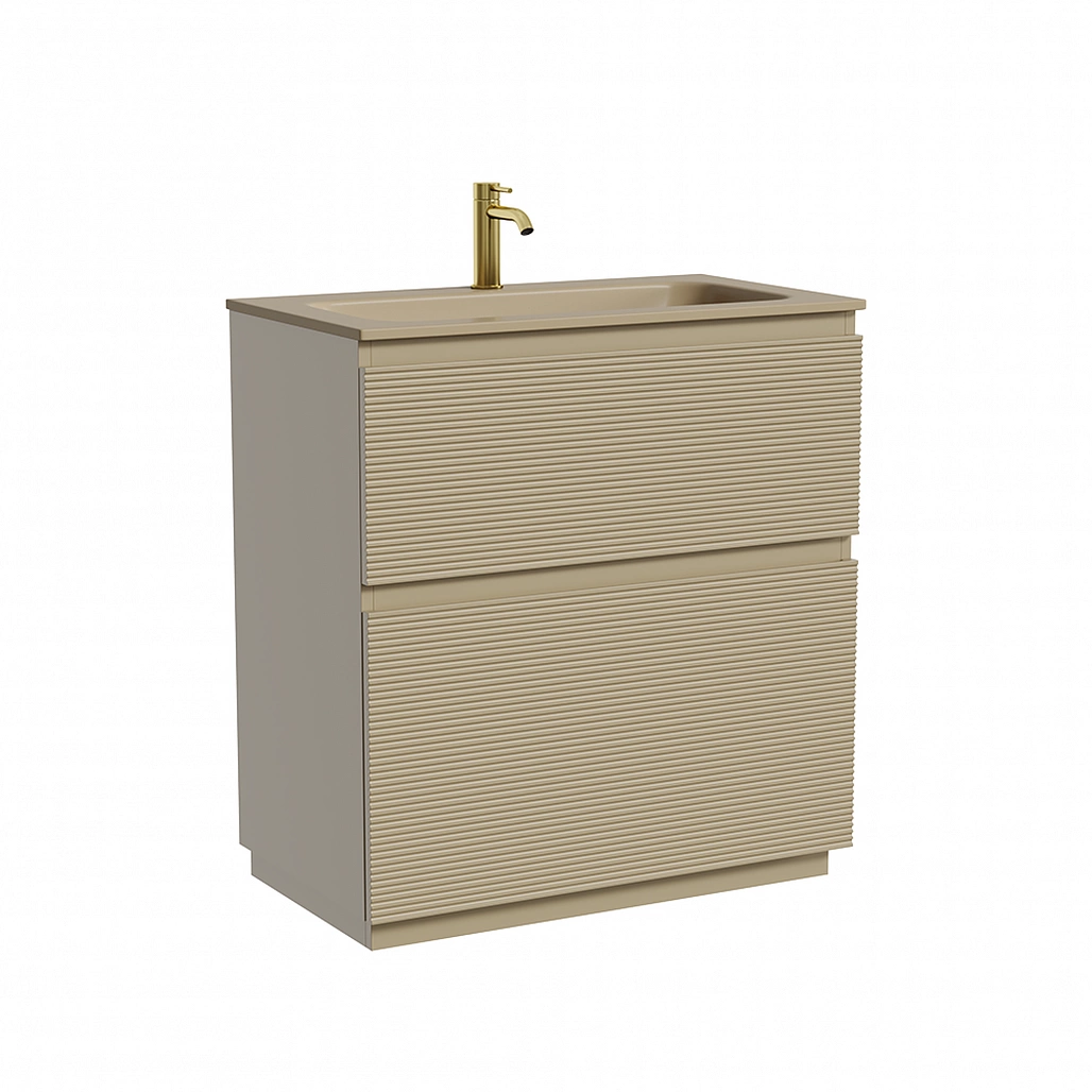 Тумба под раковину Sancos Фолк напольный / Folk Floor 79x44,5x85 два ящика, капучино матовый — МЕБ008891 — фото 1
