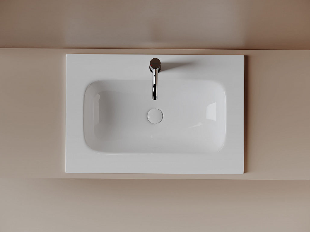 Раковина мебельная Ceramicanova Грация / Grace 71x45,7x13,7 без перелива, с отверстием под смеситель, прямоугольная, белый — РАК010085 — фото 3