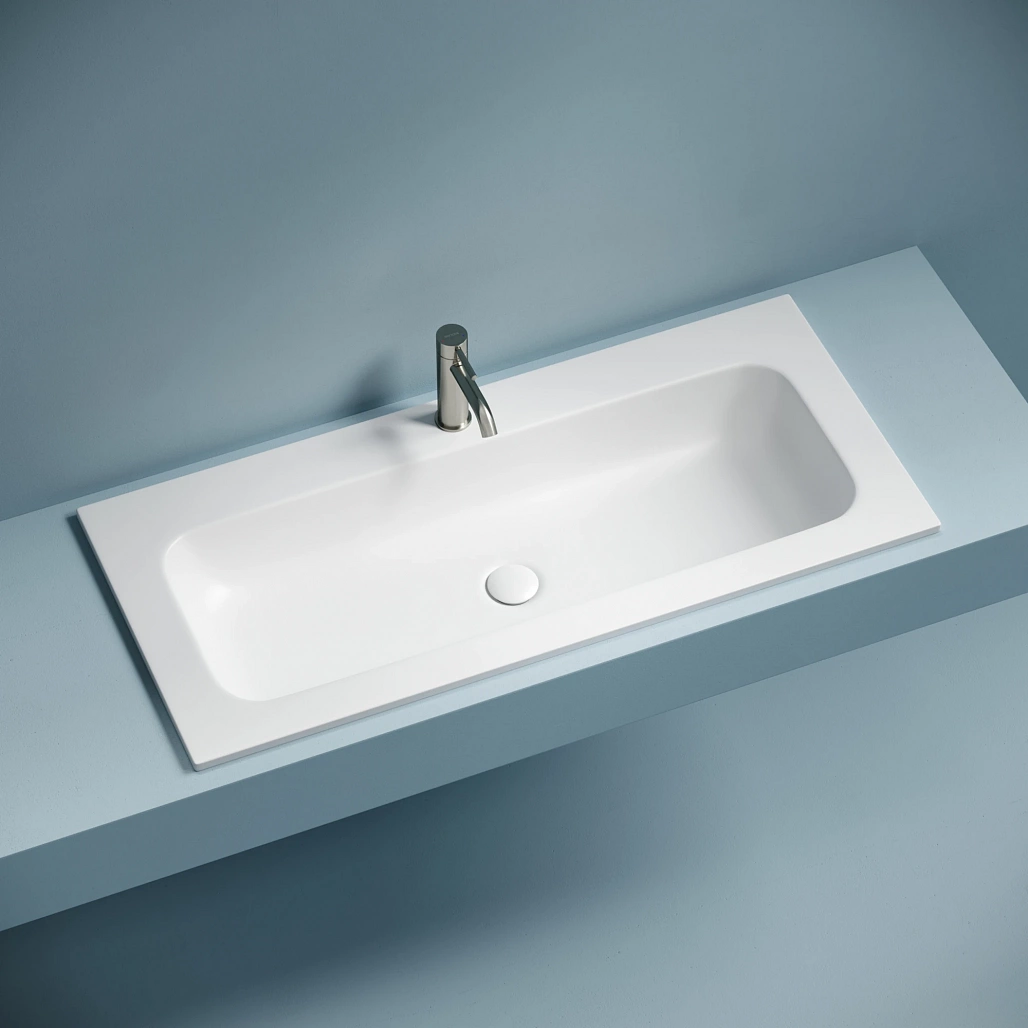 Раковина мебельная Ceramicanova Грация / Grace 101x45,7x13,7 без перелива, с отверстием под смеситель, прямоугольная, белый матовый — РАК010008 — фото 4