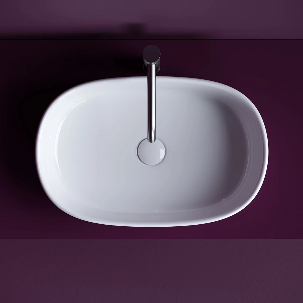 Раковина накладная овальная Ceramicanova Элемент (Element) 561x359x149, цвет белый, CN6075