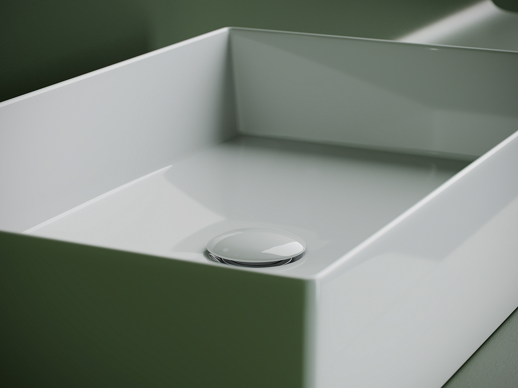 Раковина накладная прямоугольная Ceramicanova Элемент (Element) 601x361x130, цвет белый, CN6070