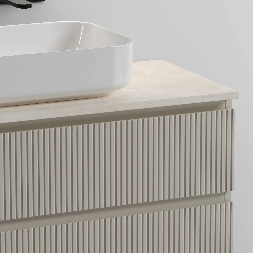 Тумба под столешницу Sancos Сноб T / Snob T 99,5x44,5x50 подвесная, белый матовый / bianco, столешница без отверстия под смеситель, креман / kreman — МЕБ009864 — фото 7