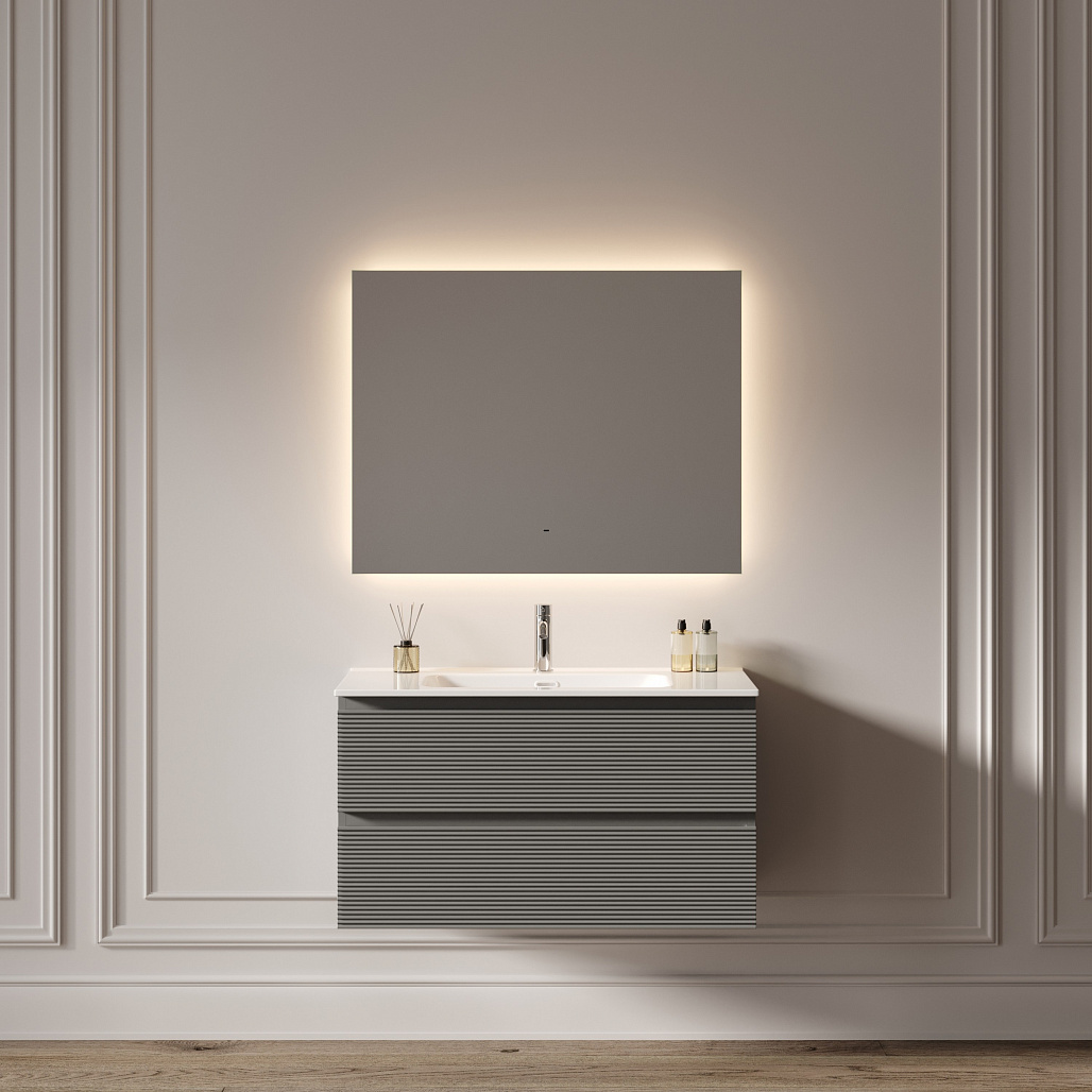 Зеркало Sancos Поле 2.0 / Square 2.0 90x70 светодиодная подсветка 2700K/4000K/5000K, управление взмахом руки, диммируемая регулировка подсветки — ЗЕР010418 — фото 8