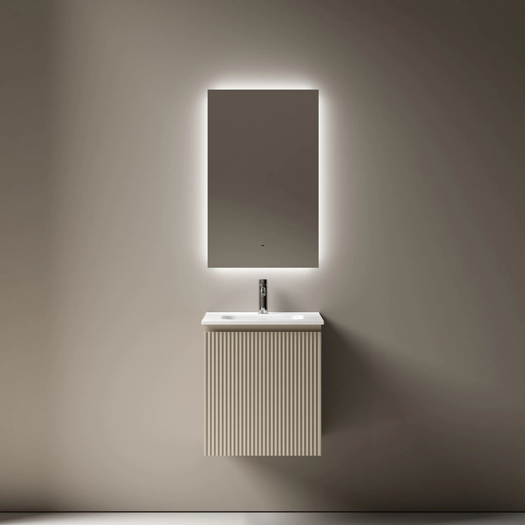 Зеркало Sancos Поле / Square 50x80 светодиодная подсветка 6000K, управление взмахом руки, диммируемая регулировка подсветки — ЗЕР010411 — фото 4