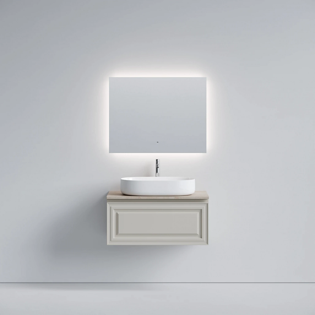 Тумба под столешницу Sancos Самая / Very 89x44,5x40,6 подвесная, бежевый матовый / beige soft, столешница с отверстием под смеситель, креман / kreman — МЕБ009694 — фото 2