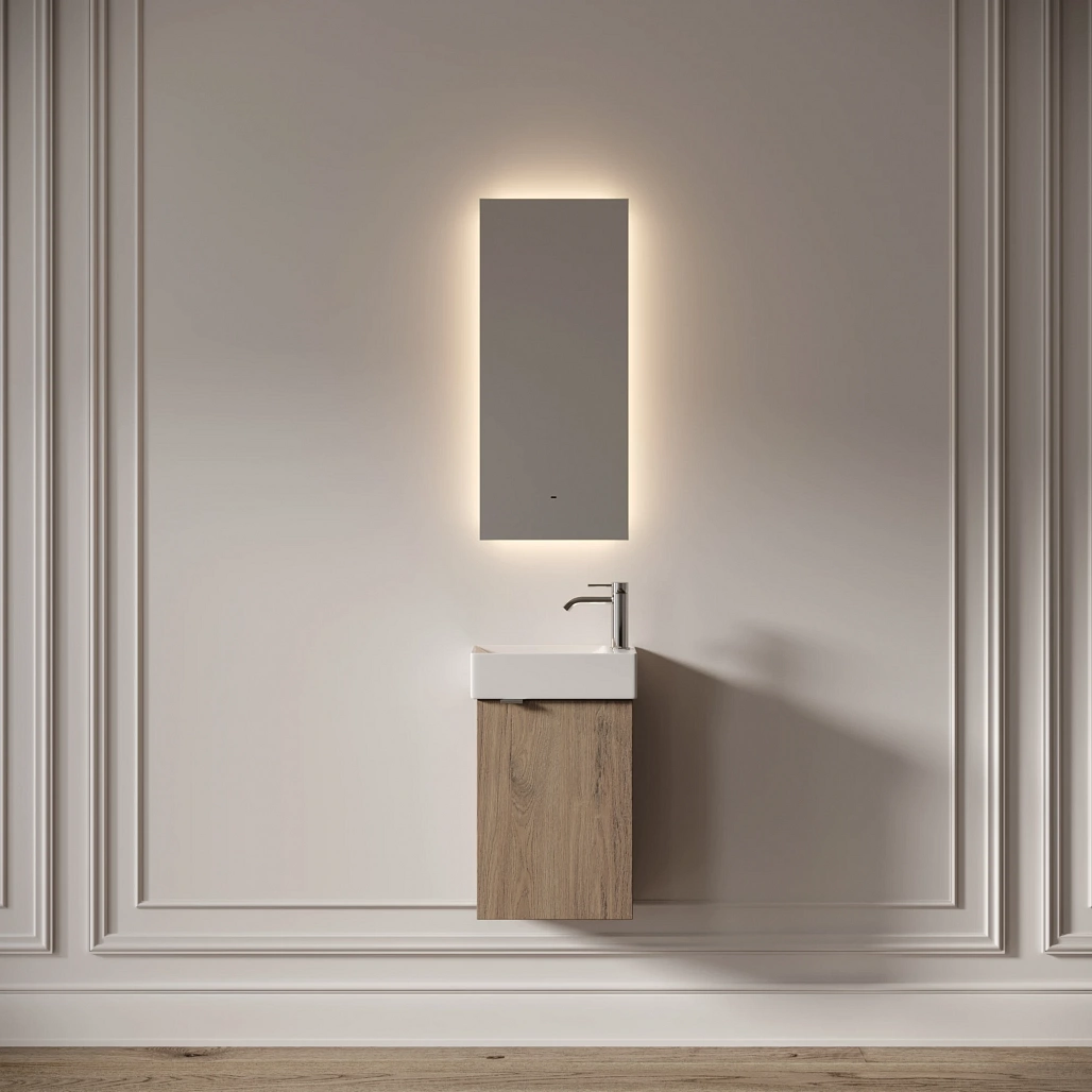 Зеркало Sancos Поле 2.0 / Square 2.0 35x80 светодиодная подсветка 2700K/4000K/5000K, управление взмахом руки, диммируемая регулировка подсветки — ЗЕР010401 — фото 8