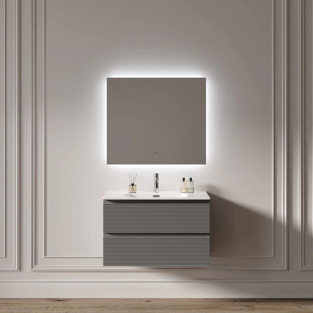 Зеркало Sancos Поле 2.0 / Square 2.0 80x70 светодиодная подсветка 2700K/4000K/5000K, антизапотевание, управление взмахом руки, диммируемая регулировка подсветки — ЗЕР010408 — фото 6