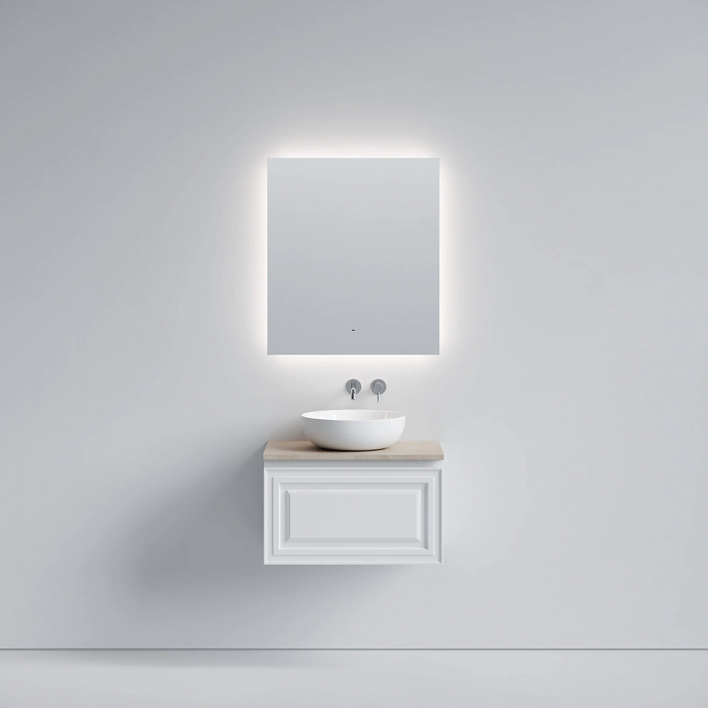 Тумба под столешницу Sancos Самая / Very 69x44,5x40,6 подвесная, белый матовый / bianco, столешница без отверстия под смеситель, креман / kreman — МЕБ009660 — фото 2