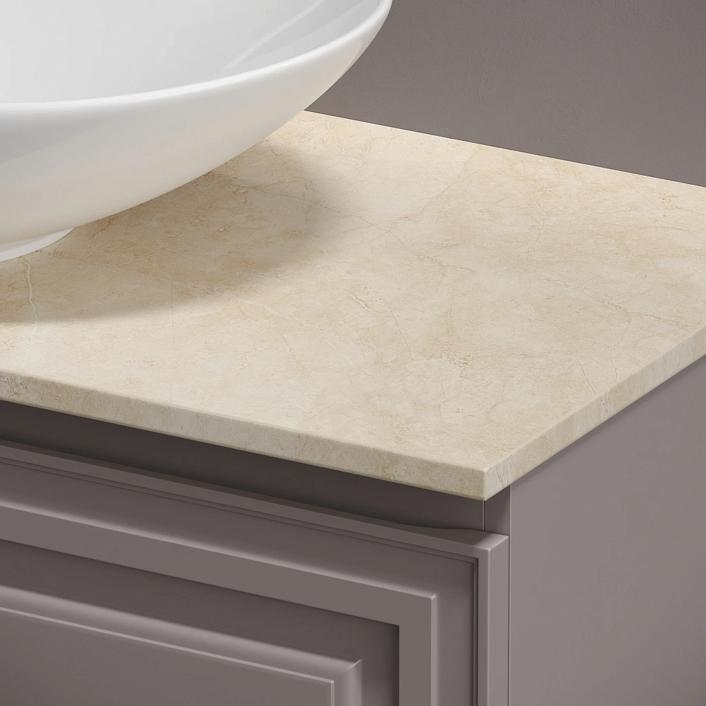 Тумба под столешницу Sancos Самая / Very 99,5x44,5x40,6 подвесная, пыльная роза / doha soft, столешница с отверстием под смеситель, креман / kreman — МЕБ009646 — фото 9