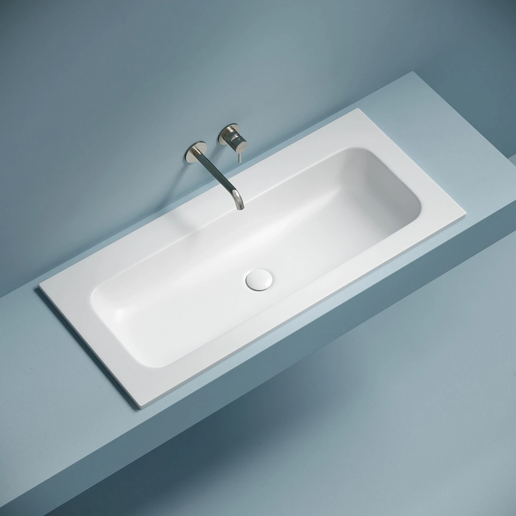 Раковина мебельная Ceramicanova Грация / Grace 101x45,7x13,7 без перелива, без отверстия под смеситель, прямоугольная, белый матовый — РАК010003 — фото 4