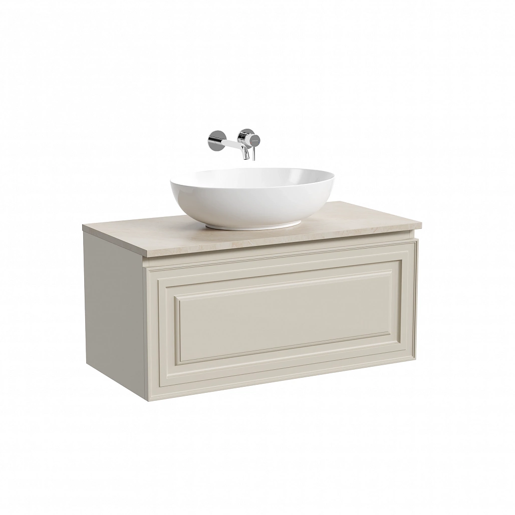 Тумба под столешницу Sancos Самая / Very 89x44,5x40,6 подвесная, бежевый матовый / beige soft, столешница без отверстия под смеситель, креман / kreman — МЕБ009692 — фото 1